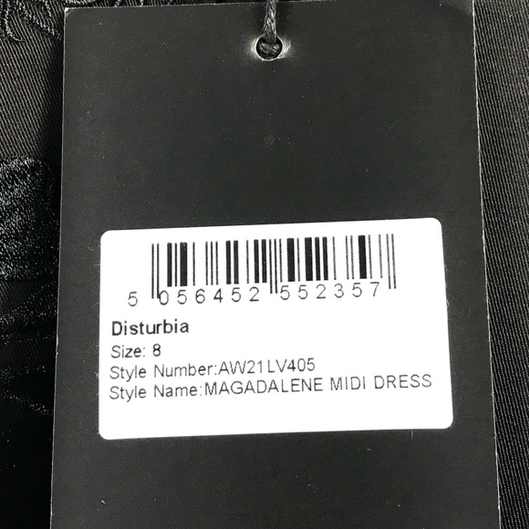 NEW Disturbia Magadalene Midi Dress Black UK 8/US 4 - Picture 8 of 10
